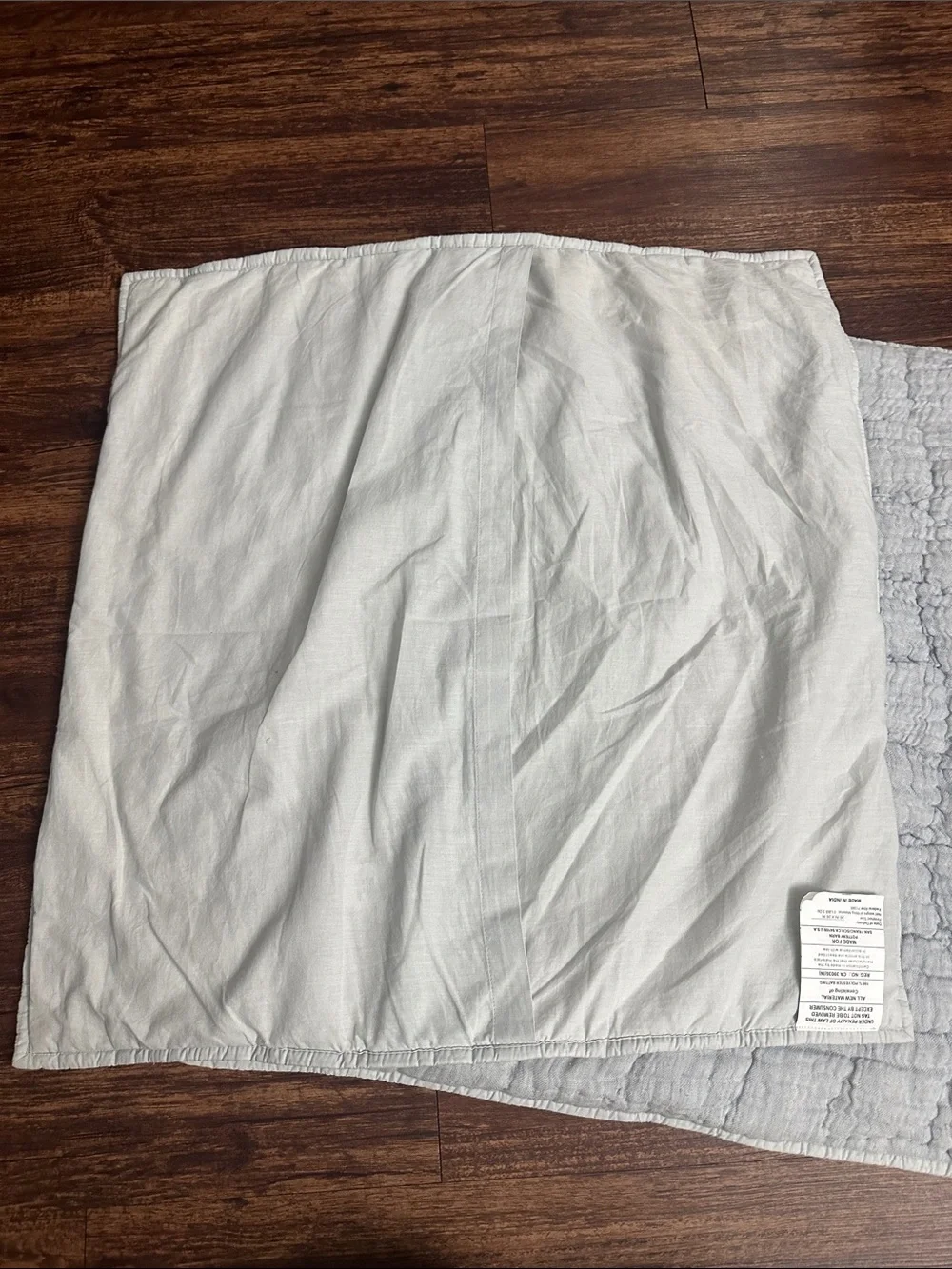 Pottery Barn Cloud Quilted Euro Sham Chambray 1 New Linen Cotton 26” x 26